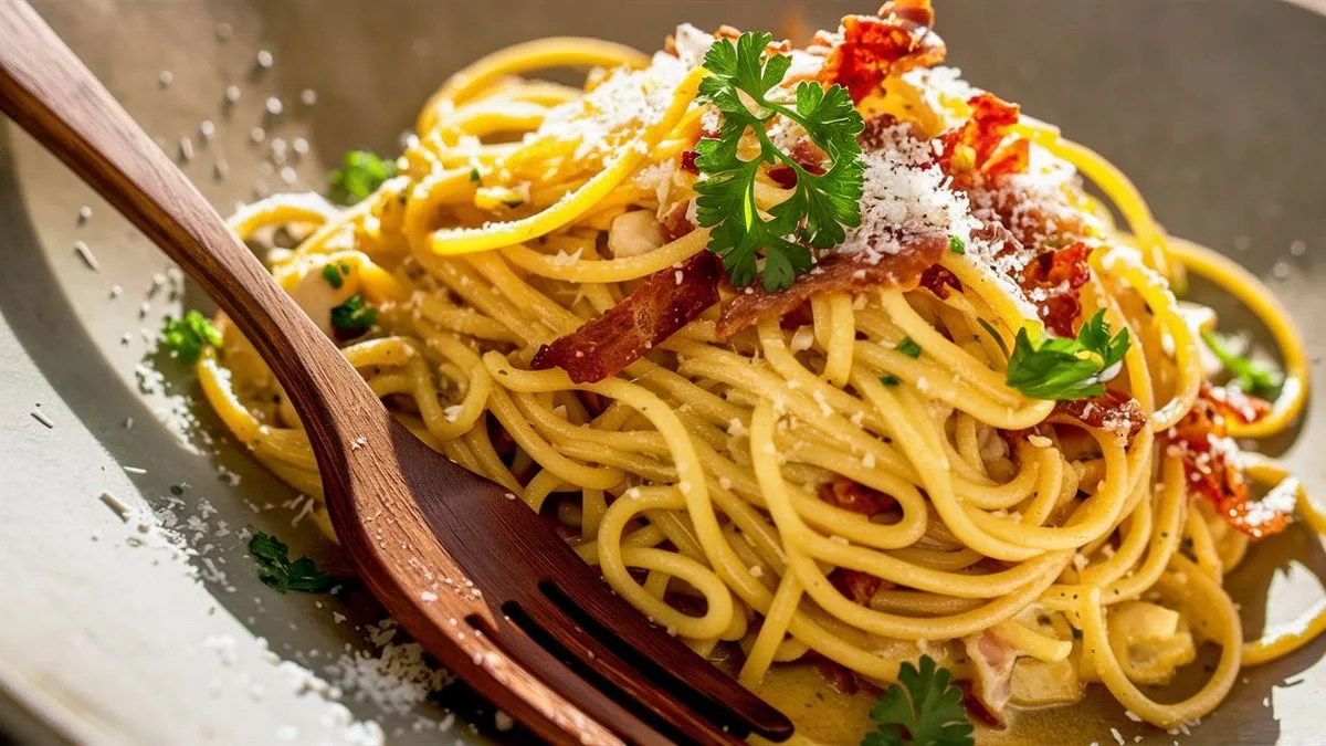 Italské špagety carbonara