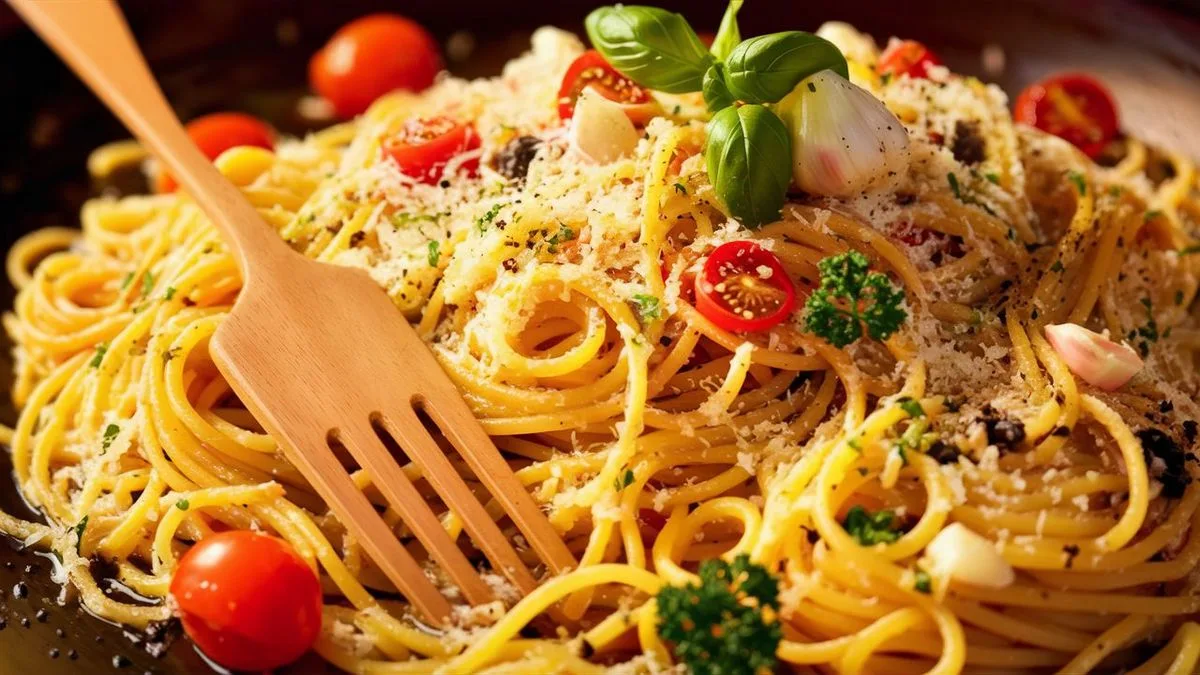 Italské špagety s parmazánem